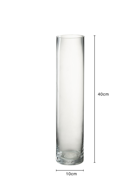Vase cylindre en verre transparent de taille moyenneJ-Line Vase cylindre en verre transparent de taille moyenneJ-Line