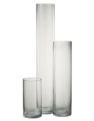 Vase cylindre en verre transparent grandJ-Line