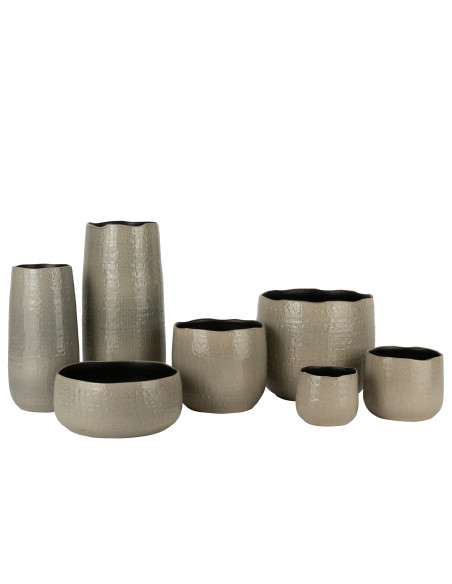 Motif de vase en céramique gris clair grandJ-Line Motif de vase en céramique gris clair grandJ-Line