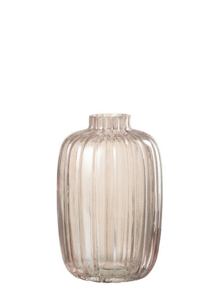 Vase Lignes Verre Rose PetitJ-Line Vase Lignes Verre Rose PetitJ-Line