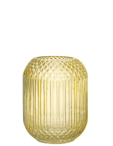 Vase en verre jaune de taille moyenne coupé à droiteJ-Line Vase en verre jaune de taille moyenne coupé à droiteJ-Line