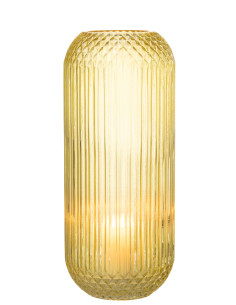 Vase en verre jaune coupé à droite de grande tailleJ-Line 2