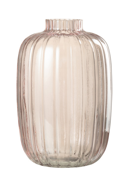 Vase Lignes Verre Rose GrandJ-Line Vase Lignes Verre Rose GrandJ-Line