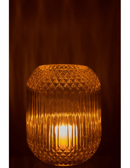 Vase en verre jaune de taille moyenne coupé à droiteJ-Line Vase en verre jaune de taille moyenne coupé à droiteJ-Line