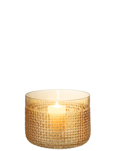 Grand vase en verre orange à motifJ-Line