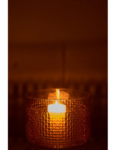 Grand vase en verre orange à motifJ-Line