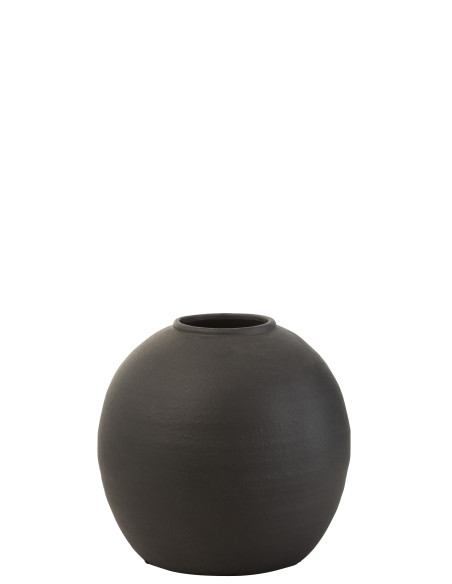 Vase rond en ciment noirJ-Line Vase rond en ciment noirJ-Line