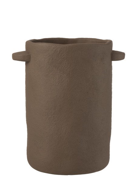 Pot Long Gustave Ciment Marron FoncéJ-Line