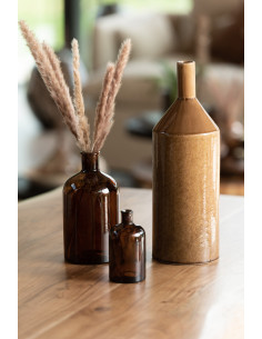 Vase en céramique marron petit et hautJ-Line 2