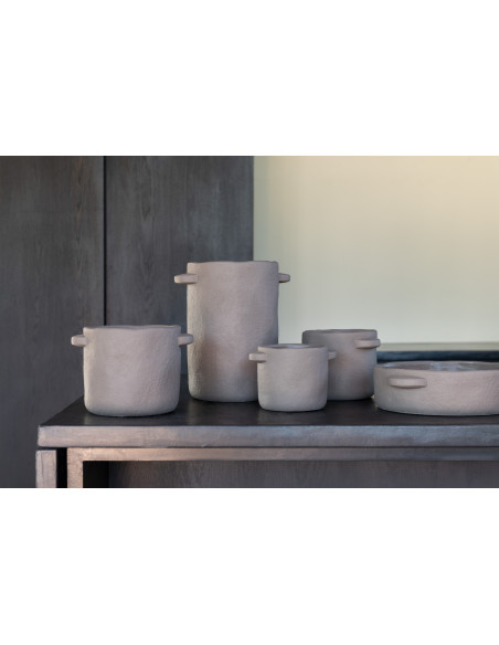 Pot Long Gustave Ciment Marron FoncéJ-Line