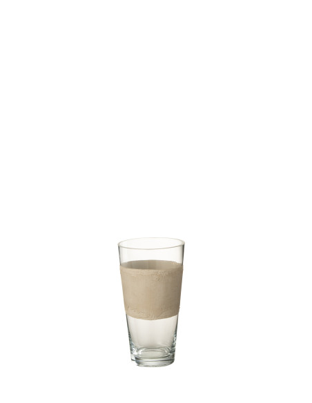 Vase en verre de Delph transparent/beige très petitJ-Line