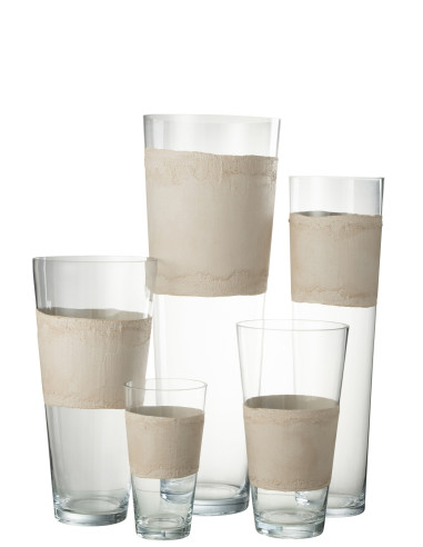 Vase en verre de Delph transparent/beige extra largeJ-Line