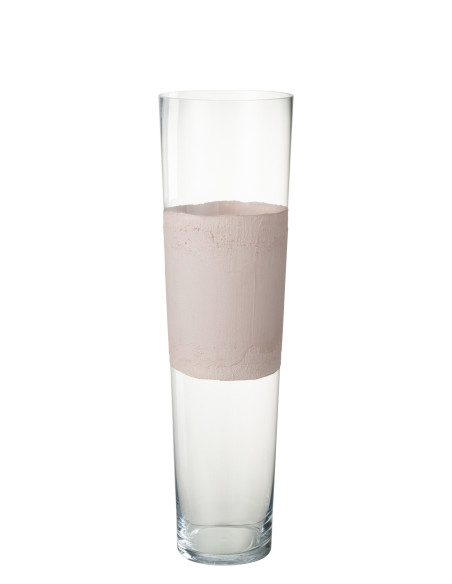 Vase en verre de Delph transparent/rose grandJ-Line Vase en verre de Delph transparent/rose grandJ-Line