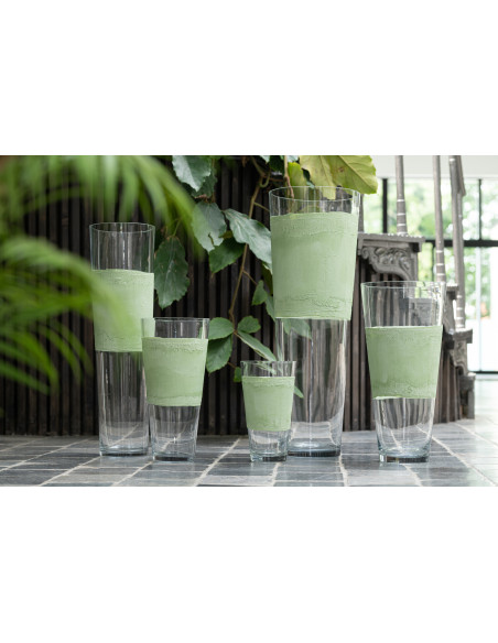 Vase en verre de Delph transparent/vert moyenJ-Line