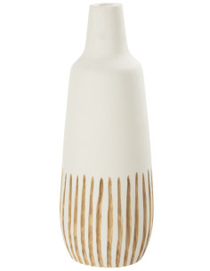 Grand vase blanc en bois de YingJ-Line