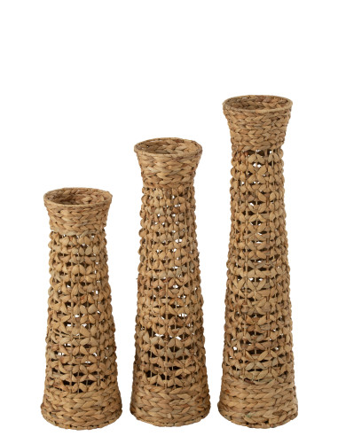 Ensemble de 3 vases Jan en jacinthe d'eau naturelleJ-Line