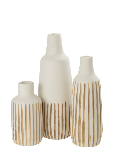 Grand vase blanc en bois de YingJ-Line