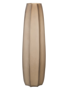 Vase à rayures longues en verre de sable marron clairJ-Line