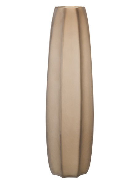 Vase à rayures longues en verre de sable marron clairJ-Line