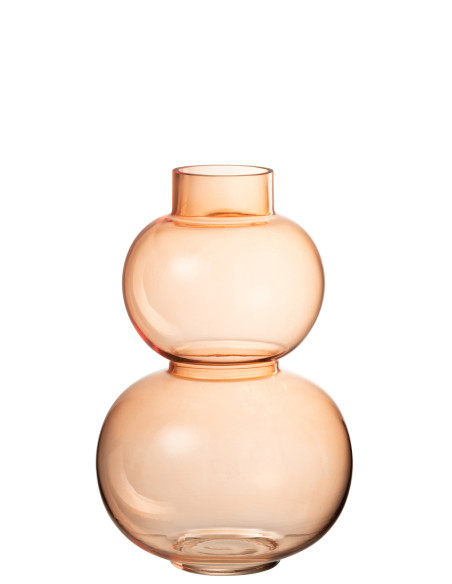 Petit vase en verre orange à globesJ-Line Petit vase en verre orange à globesJ-Line