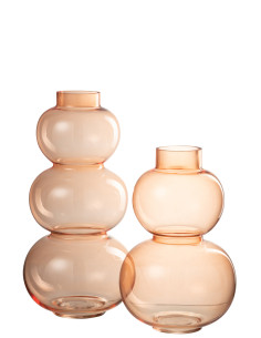 Grand vase en verre orange à globesJ-Line 2