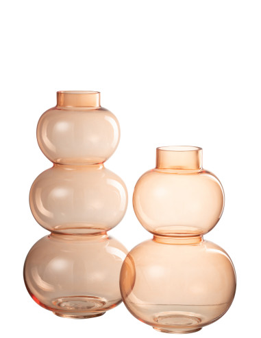 Grand vase en verre orange à globesJ-Line