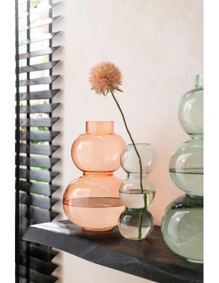 Petit vase en verre orange à globesJ-Line Petit vase en verre orange à globesJ-Line