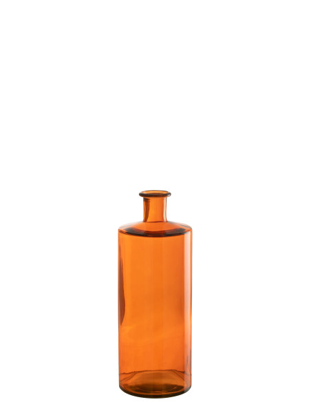 Vase en verre large orange de taille moyenneJ-Line Vase en verre large orange de taille moyenneJ-Line
