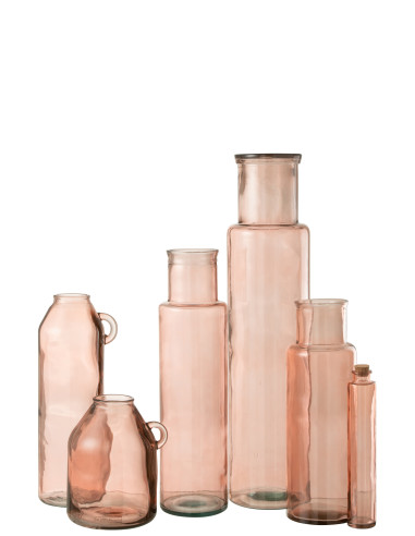Vase cylindre en verre rose clair grandJ-Line