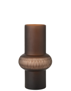 Vase à rayures en verre marron petitJ-Line