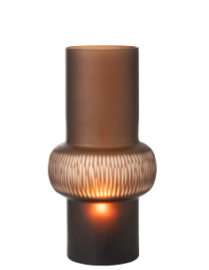 Vase à rayures en verre marron grandJ-Line 2