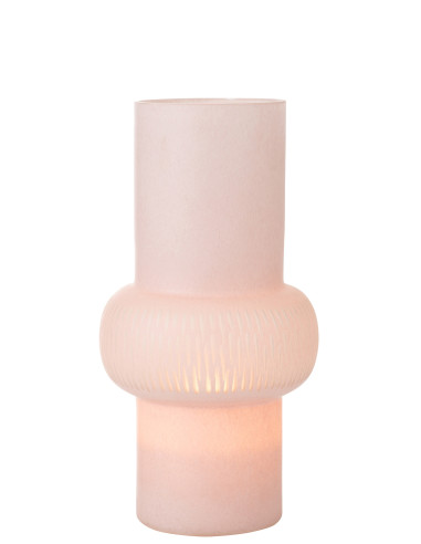 Vase à rayures en verre rose clair de grande tailleJ-Line