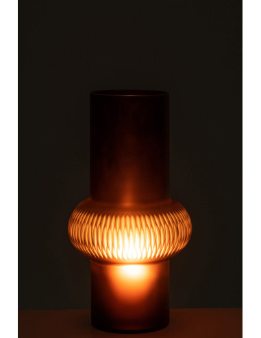 Vase à rayures en verre marron petitJ-Line