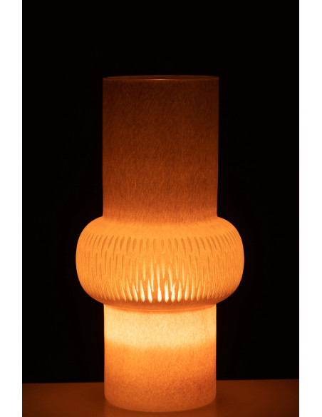 Vase à rayures en verre rose clair de grande tailleJ-Line