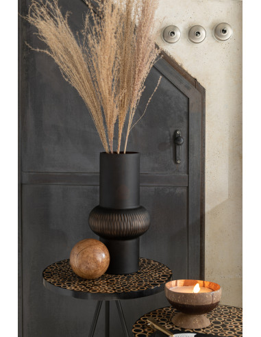 Vase à rayures en verre marron petitJ-Line