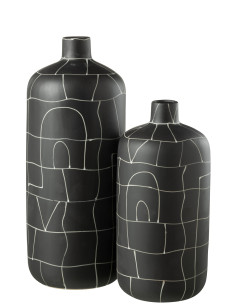 Vase Bouteille Japon Céramique Noir GrandJ-Line 2