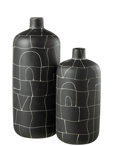 Vase Bouteille Japon Céramique Noir GrandJ-Line