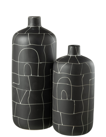 Vase Bouteille Japon Céramique Noir GrandJ-Line