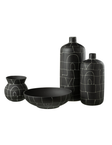 Vase Bouteille Japon Céramique Noir GrandJ-Line