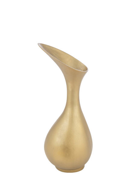 Vase Olivia en aluminium doré de taille moyenneJ-Line Vase Olivia en aluminium doré de taille moyenneJ-Line