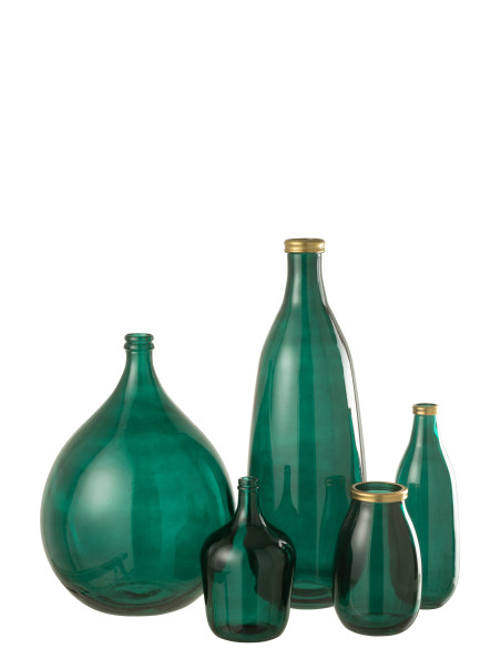 Vase en verre vert LisbonneJ-Line