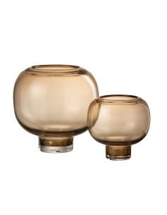 Vase Sur Pied En Verre Marron Clair GrandJ-Line 2