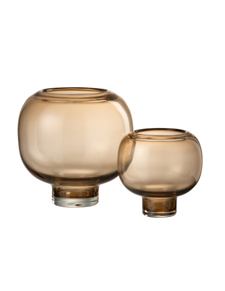 Vase Sur Pied En Verre Marron Clair GrandJ-Line