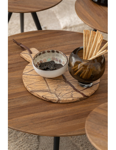 Vase sur pied en verre rond brun foncé petitJ-Line