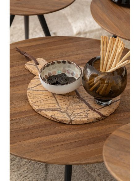 Vase sur pied en verre rond brun foncé petitJ-Line