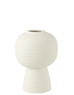 Vase Lanterne en Argile Blanc MoyenJ-Line