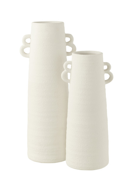 Vase conique en argile blanche de grande tailleJ-Line Vase conique en argile blanche de grande tailleJ-Line