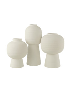 Vase Lanterne en Argile Blanc GrandJ-Line 2