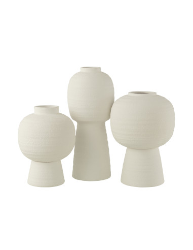 Vase Lanterne en Argile Blanc GrandJ-Line