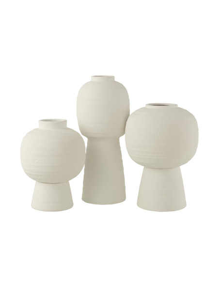 Vase Lanterne en Argile Blanc GrandJ-Line Vase Lanterne en Argile Blanc GrandJ-Line